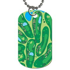 Golf Course Par Golf Course Green Dog Tag (two Sides) by Cemarart