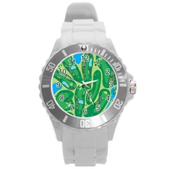 Golf Course Par Golf Course Green Round Plastic Sport Watch (l) by Cemarart