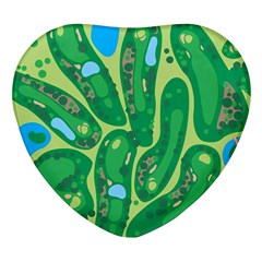 Golf Course Par Golf Course Green Heart Glass Fridge Magnet (4 Pack) by Cemarart