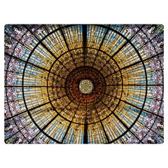 Barcelona Stained Glass Window Two Sides Premium Plush Fleece Blanket (extra Small) by Cemarart