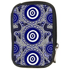 Authentic Aboriginal Art - Gathering Compact Camera Leather Case by hogartharts