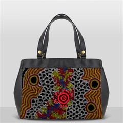 Authentic Aboriginal Art - Gathering 2 Oversize Office Handbag (2 Sides) by hogartharts