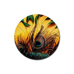 Japan Art Artwork Asia Drawing Lake Landscape Mountain Nature Oriental Rubber Coaster (round) by Cemarart