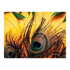 Peacock Feather Native Two Sides Premium Plush Fleece Blanket (mini) by Cemarart