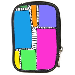 Shapes Texture Colorful Cartoon Compact Camera Leather Case by Cemarart