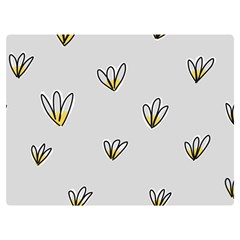 Pattern Leaves Daisies Print Two Sides Premium Plush Fleece Blanket (extra Small) by Cemarart