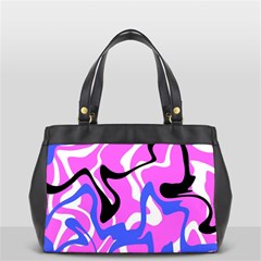 Swirl Pink White Blue Black Oversize Office Handbag by Cemarart