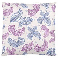 Leaves Line Art Background Large Premium Plush Fleece Cushion Case (two Sides)