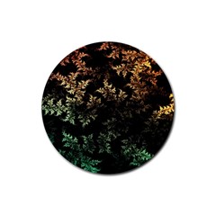 Fractal Patterns Gradient Colorful Rubber Coaster (round) by Cemarart