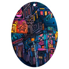 Wallet City Art Graffiti Uv Print Acrylic Ornament Oval by Bedest