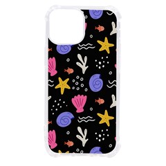 Sea Shells Pattern Wallpaper Fish Iphone 13 Mini Tpu Uv Print Case by Maspions