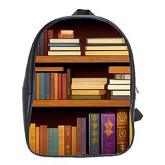 Book Nook Books Bookshelves Comfortable Cozy Literature Library Study Reading Room Fiction Entertain School Bag (large) by Maspions