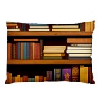 Book Nook Books Bookshelves Comfortable Cozy Literature Library Study Reading Room Fiction Entertain Pillow Case (Two Sides) Back