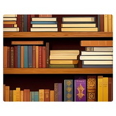 Book Nook Books Bookshelves Comfortable Cozy Literature Library Study Reading Room Fiction Entertain Two Sides Premium Plush Fleece Blanket (teen Size) by Maspions