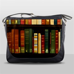 Books Bookshelves Library Fantasy Apothecary Book Nook Literature Study Messenger Bag by Grandong