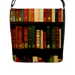 Books Bookshelves Library Fantasy Apothecary Book Nook Literature Study Flap Closure Messenger Bag (l) by Grandong