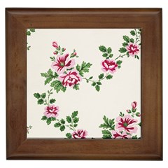 Vintage Flower Art Artwork Blooming Blossom Botanical Botany Nature Floral Pattern Framed Tile