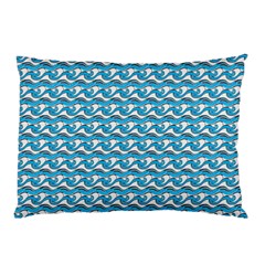 Blue Wave Sea Ocean Pattern Background Beach Nature Water Pillow Case (two Sides)