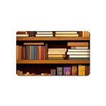 Book Nook Books Bookshelves Comfortable Cozy Literature Library Study Reading Room Fiction Entertain Magnet (Name Card) Front