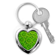 Lime Textures Macro, Tropical Fruits, Citrus Fruits, Green Lemon Texture Key Chain (heart) by nateshop