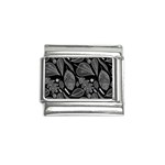 Leaves Flora Black White Nature Italian Charm (9mm) Front