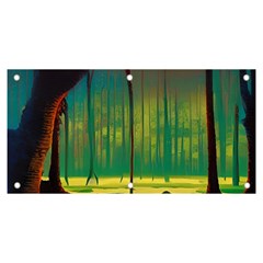 Nature Swamp Water Sunset Spooky Night Reflections Bayou Lake Banner And Sign 6  X 3  by Posterlux