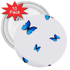 Butterfly-blue-phengaris 3  Buttons (10 Pack)  by saad11