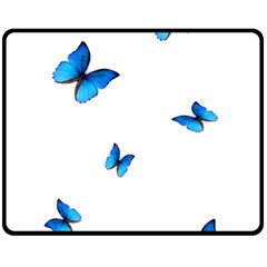 Butterfly-blue-phengaris Two Sides Fleece Blanket (medium) by saad11