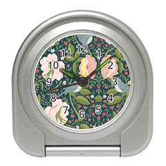 Spring Design With Watercolor Flowers Travel Alarm Clock by AlexandrouPrints