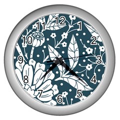 Spring Pattern Wall Clock (silver) by AlexandrouPrints