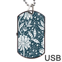 Spring Pattern Dog Tag Usb Flash (two Sides) by AlexandrouPrints