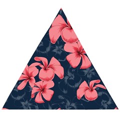 5902244 Pink Blue Illustrated Pattern Flowers Square Pillow Wooden Puzzle Triangle by BlackRoseStore