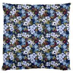 Blue Flowers Blue Flowers 2 16  Baby Flannel Cushion Case (two Sides)