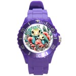 Mum and baby turtle Plastic Sport Watch (Large)