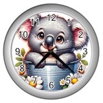 Koala Wall Clock (Silver)