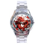 Dragon on Stainless Steel Watch 