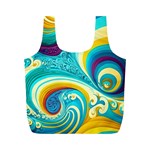 Abstract Waves Ocean Sea Whimsical Full Print Recycle Bag (M) Front