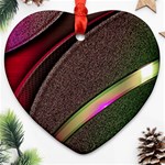 Texture Abstract Curve  Pattern Red Heart Ornament (Two Sides) Back