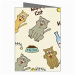 Happy Cats Pattern Background Greeting Cards (Pkg of 8) Right