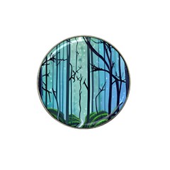 Nature Outdoors Night Trees Scene Forest Woods Light Moonlight Wilderness Stars Hat Clip Ball Marker by Grandong