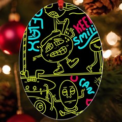 Keep Smiling Doodle Uv Print Acrylic Ornament Oval by Cemarart