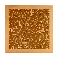 Background Doodles Math Wood Photo Frame Cube by Bedest