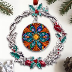 Schwarz Bunt Metal X mas Wreath Holly Leaf Ornament by 2607694c