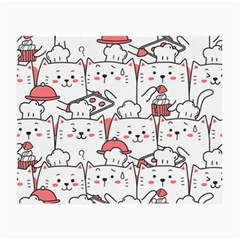 Cute Cat Chef Cooking Seamless Pattern Cartoon Small Glasses Cloth by Bedest