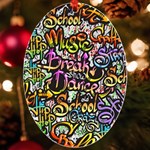 Graffiti Word Seamless Pattern UV Print Acrylic Ornament Oval Front