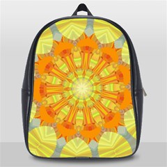 Sunshine-sunny-sun-abstract-yellow - School Bag (large) by Ravend