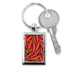 Seamless-chili-pepper-pattern Key Chain (rectangle) by Ket1n9