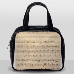 Vintage Beige Music Notes Classic Handbag (one Side) by Loisa77