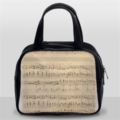 Vintage Beige Music Notes Classic Handbag (two Sides) by Loisa77