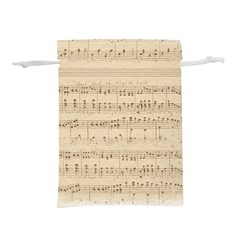 Vintage Beige Music Notes Lightweight Drawstring Pouch (l) by Loisa77